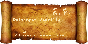 Reizinger Vaszilia névjegykártya